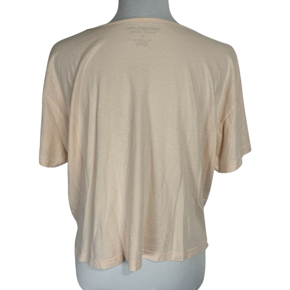 Denim & Supply Ralph Lauren Cream Crop Top with Black Graphic - Picture 2 of 11